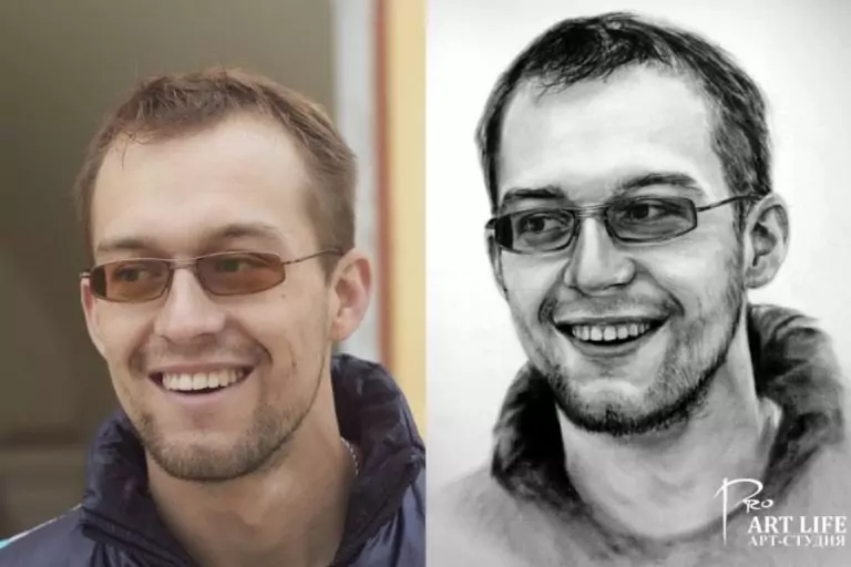 Черно белый портрет мужчины