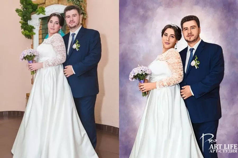 Свадебный арт портрет